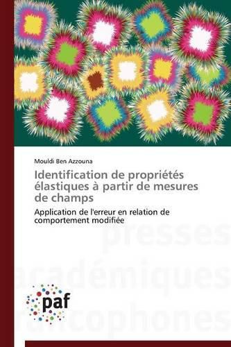 Cover image for Identification de Proprietes Elastiques A Partir de Mesures de Champs