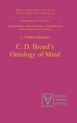 Cover image for C. D. Broad's Ontology of Mind