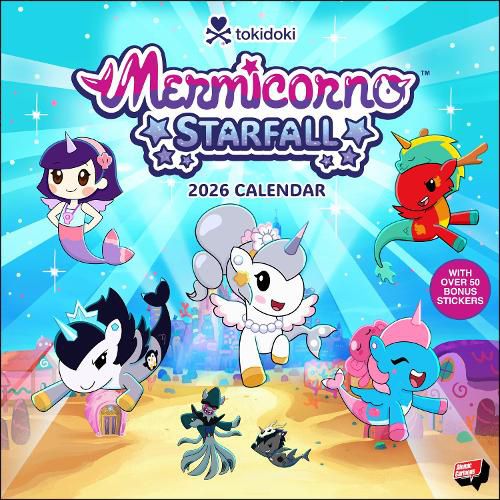 Cover image for Mermicorno: Starfall 2026 Wall Calendar with 50 Bonus Stickers