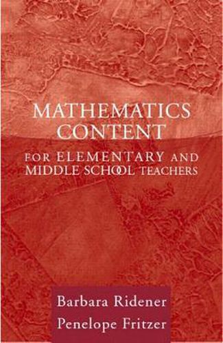 Cover image for Mathematics Content for Elementary and Middle School Teachers