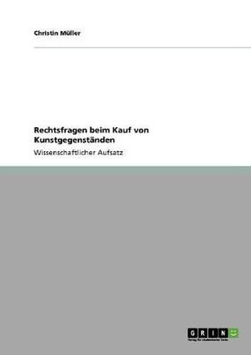 Cover image for Rechtsfragen beim Kauf von Kunstgegenstanden