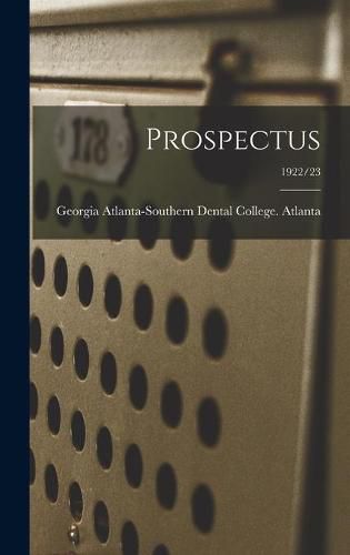 Cover image for Prospectus; 1922/23