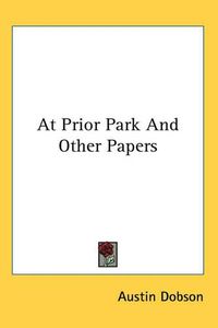 Cover image for At Prior Park And Other Papers