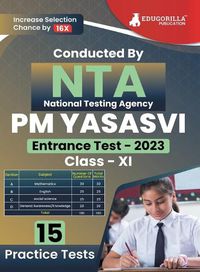 Cover image for NTA PM Yasasvi Class XI Exam Prep Book 2023 (English Edition) Scholarship Scheme 15 Practice Tests (1500 Solved MCQs) with Free Access To Online Tests