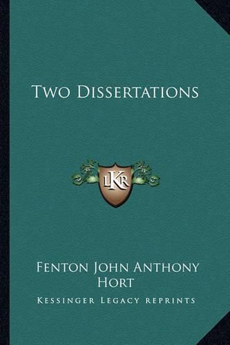 Cover image for Two Dissertations