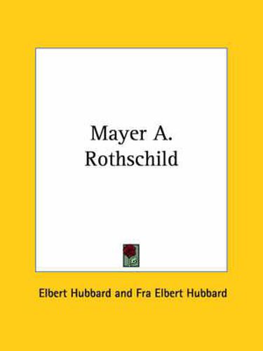 Cover image for Mayer A. Rothschild
