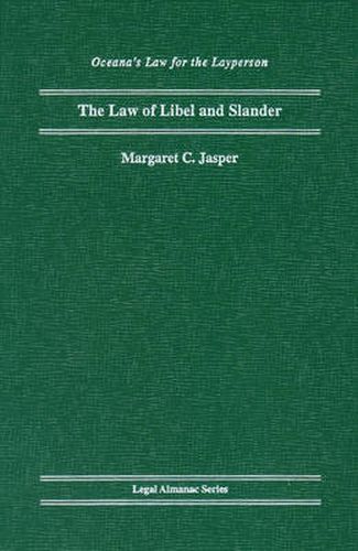 Cover image for The Law Of Libel And Slander