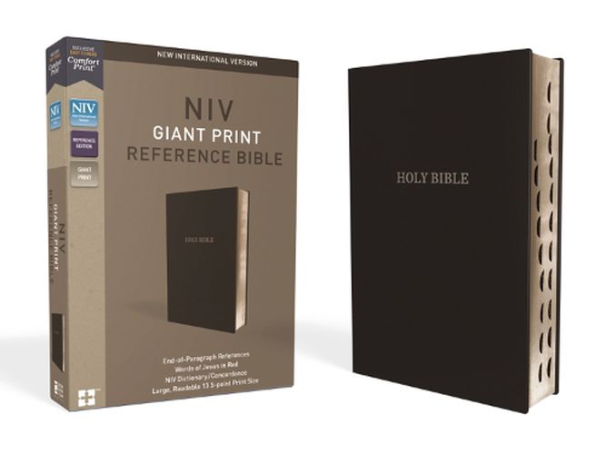 Cover image for NIV, Reference Bible, Giant Print, Leather-Look, Black, Red Letter, Thumb Indexed, Comfort Print
