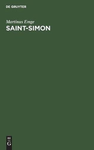 Cover image for Saint-Simon