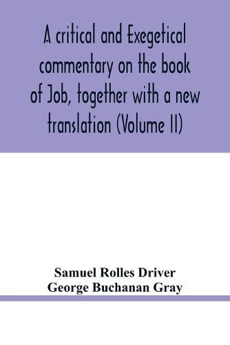 Cover image for A critical and exegetical commentary on the book of Job, together with a new translation (Volume II)