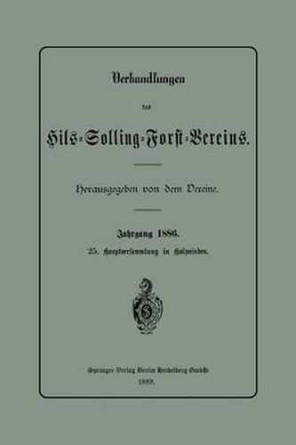 Cover image for Verhandlungen Des Hils-Solling-Forst-Vereins