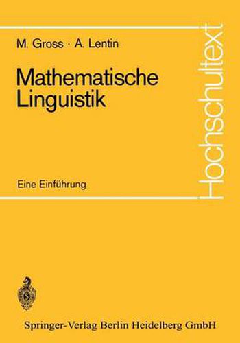 Cover image for Mathematische Linguistik: Eine Einfuhrung