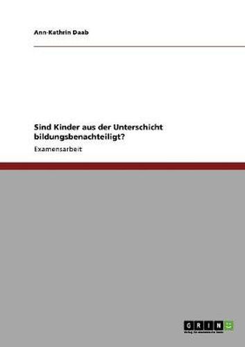 Cover image for Sind Kinder aus der Unterschicht bildungsbenachteiligt?