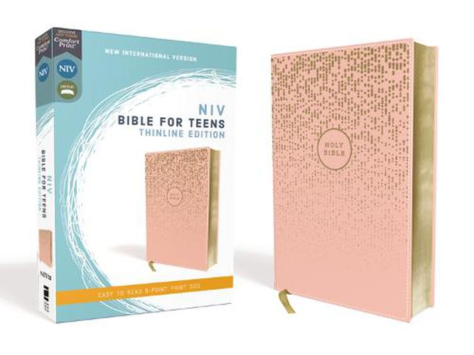 Cover image for NIV, Bible for Teens, Thinline Edition, Leathersoft, Pink, Red Letter, Comfort Print