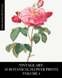 Cover image for Vintage Art: 20 Botanical Flower Prints Volume 4: Ephemera for Framing, Collage, Decoupage and Junk Journals