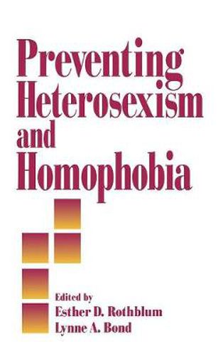 Cover image for Preventing Heterosexism and Homophobia