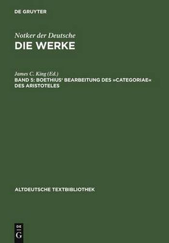 Cover image for Boethius' Bearbeitung Des  Categoriae  Des Aristoteles