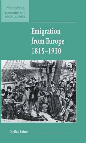 Cover image for Emigration from Europe 1815-1930