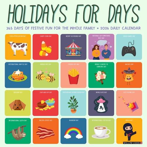 Cover image for Holidays for Days 2026 12 X 12 Wall Calendar