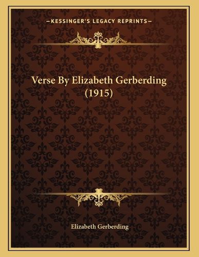 Cover image for Verse by Elizabeth Gerberding (1915)