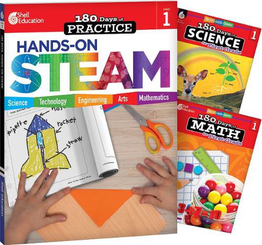 Cover image for 180 Days (TM): STEAM, Science, & Math Grade 1: 3-Book Set