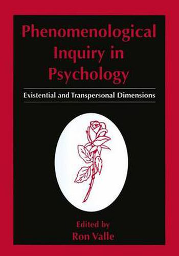 Cover image for Phenomenological Inquiry in Psychology: Existential and Transpersonal Dimensions