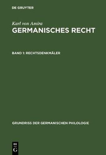 Cover image for Germanisches Recht, Band 1, Rechtsdenkmaler