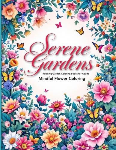 Cover image for Serene Gardens Relaxing Garden Coloring Books for Adults