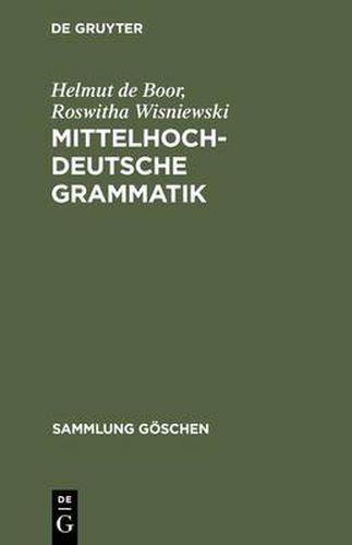 Cover image for Mittelhochdeutsche Grammatik