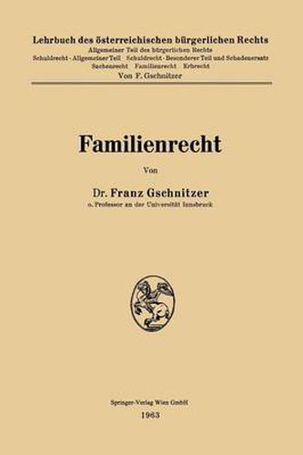Cover image for Familienrecht