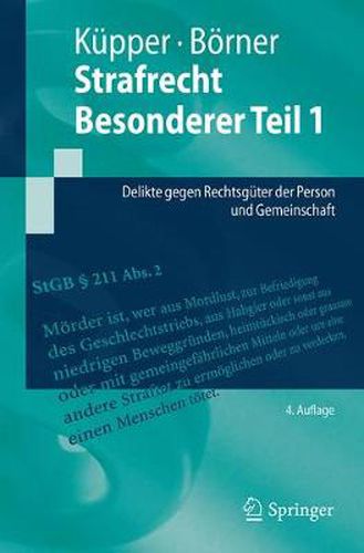 Cover image for Strafrecht Besonderer Teil 1: Delikte gegen Rechtsguter der Person und Gemeinschaft