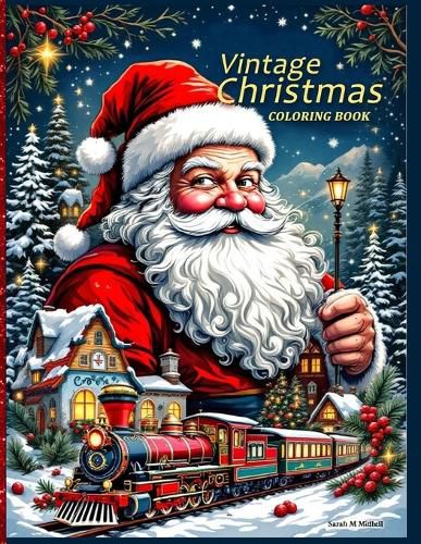 Cover image for Vintage Christmas Coloring Book for Adults Relaxation