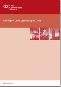 Cover image for Contempt of court: scandalising the court