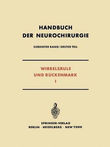 Cover image for Wirbelsaule und Ruckenmark I