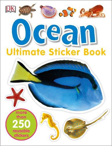 Cover image for Ultimate Sticker Book: Ocean: More Than 250 Reusable Stickers