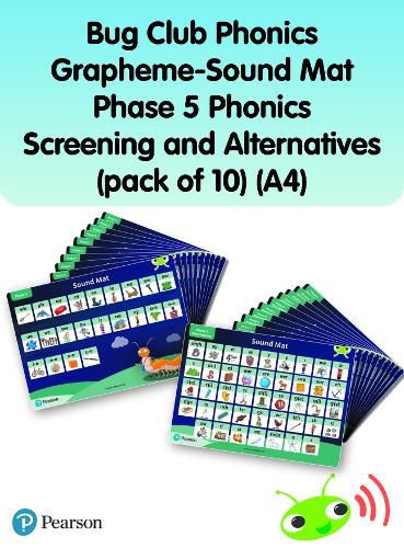 Cover image for Bug Club Phonics Grapheme-Sound Mats Phase 5 Phonics Screening and Alternatives (pack of 10) (A4)