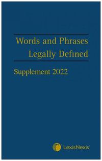 Cover image for Words and Phrases Legally Defined 2022 Supplement