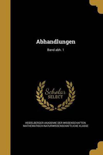 Cover image for Abhandlungen; Band Abh. 1