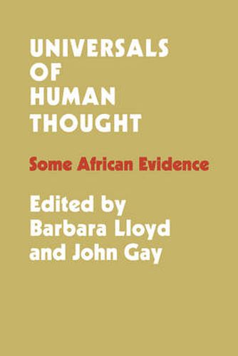 Cover image for Universals of Human Thought: Some African Evidence