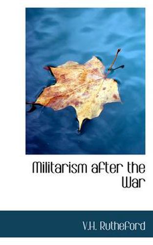 Cover image for Militarism After the War