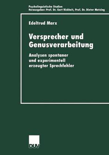 Cover image for Versprecher und Genusverarbeitung