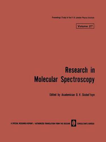 Cover image for Research in Molecular Spectroscopy / Issledovaniya Po Molekulyarnoi Spektroskopii /  cc    bah    o      y   ho      t        