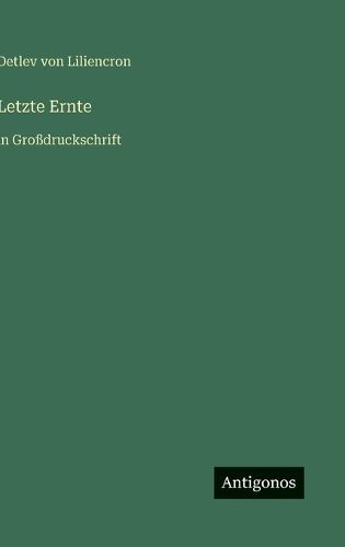 Cover image for Letzte Ernte