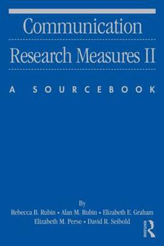 Cover image for Communication Research Measures II: A Sourcebook