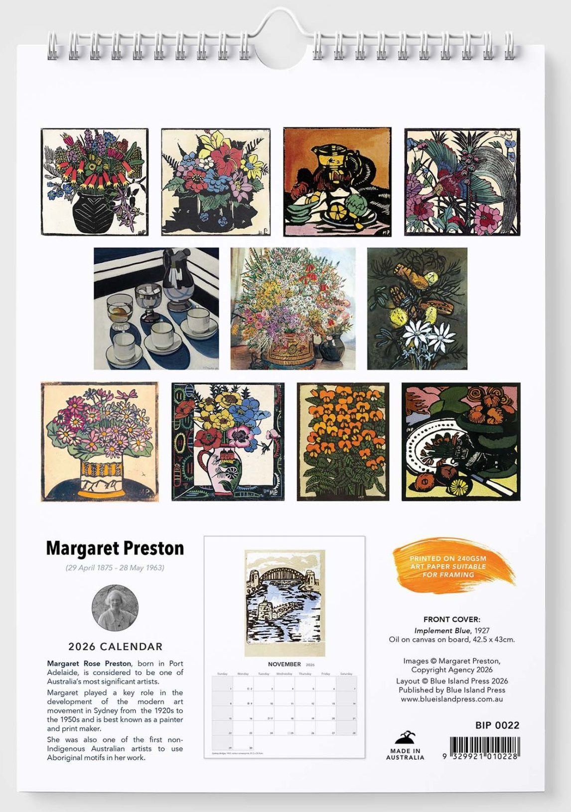 Margaret Preston 2026 Wall Calendar