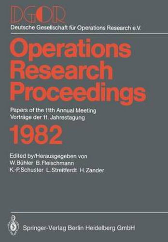 Cover image for Operations Research Proceedings 1982