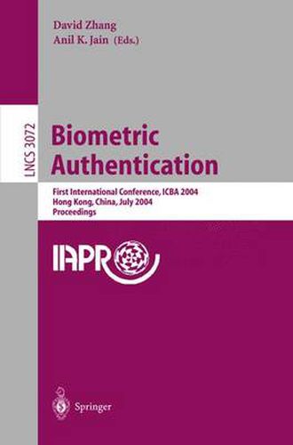 Biometric Authentication: First International Conference, ICBA 2004, Hong Kong, China, July 15-17, 2004, Proceedings