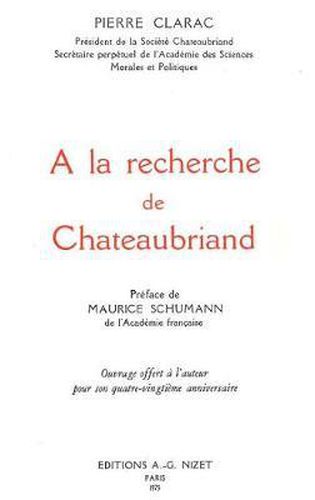 Cover image for a la Recherche de Chateaubriand