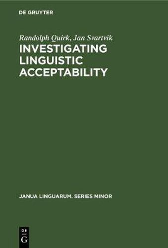 Cover image for Investigating Linguistic Acceptability