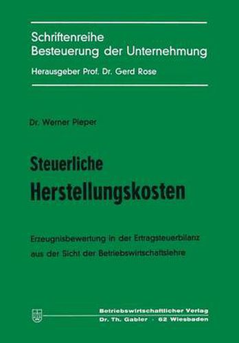 Cover image for Steuerliche Herstellungskosten